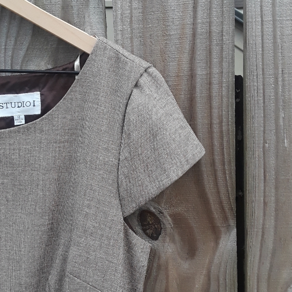 Studio 1 Brown Sheath Dress - Size 12 - Picture 7 of 7